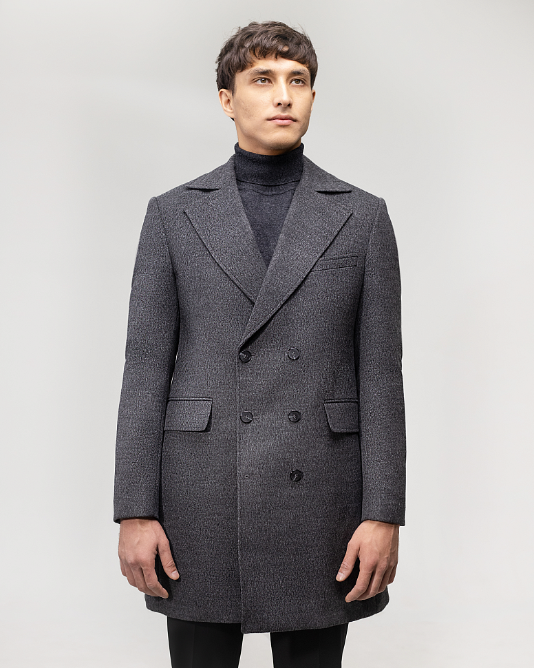 Пальто серое