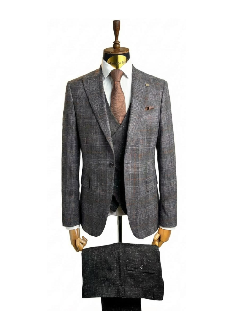 Костюм MAZALTOVMAN 3-ка Серый в клетку