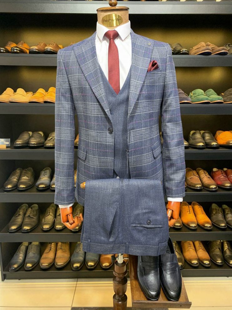 Костюм MAZALTOVMAN 3-ка Серый в клетку