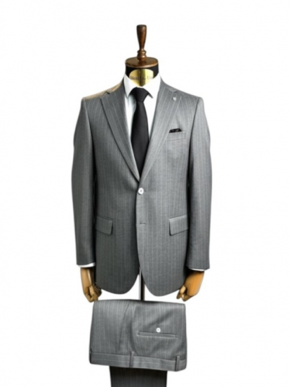 Костюм MAZALTOVMAN 2-ка Premium Серый в полоску классический