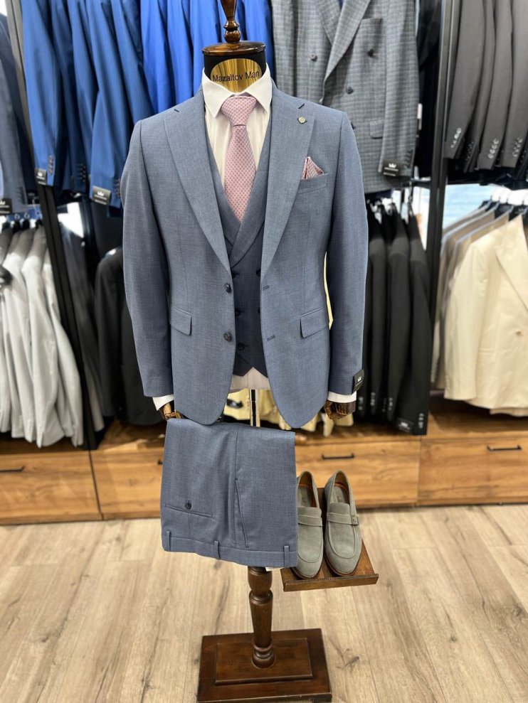 Костюм MAZALTOVMAN 3-ка Premium Синий фактурный