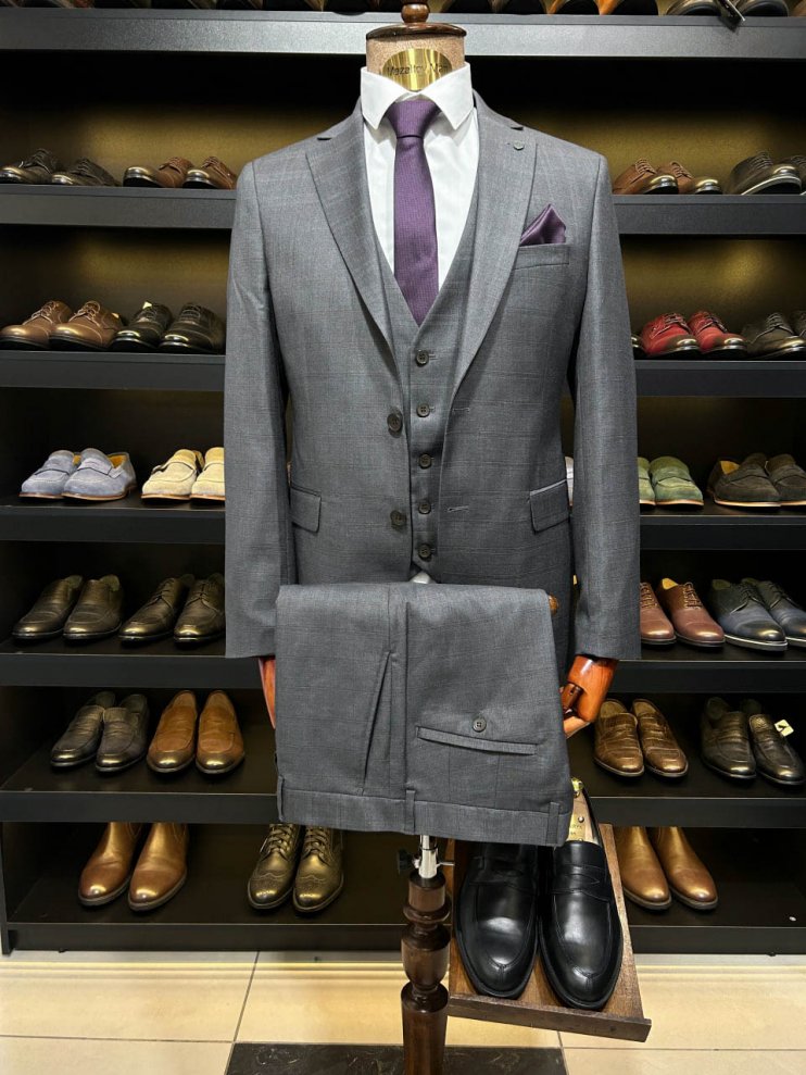 Костюм MAZALTOVMAN 3-ка Серый в клетку