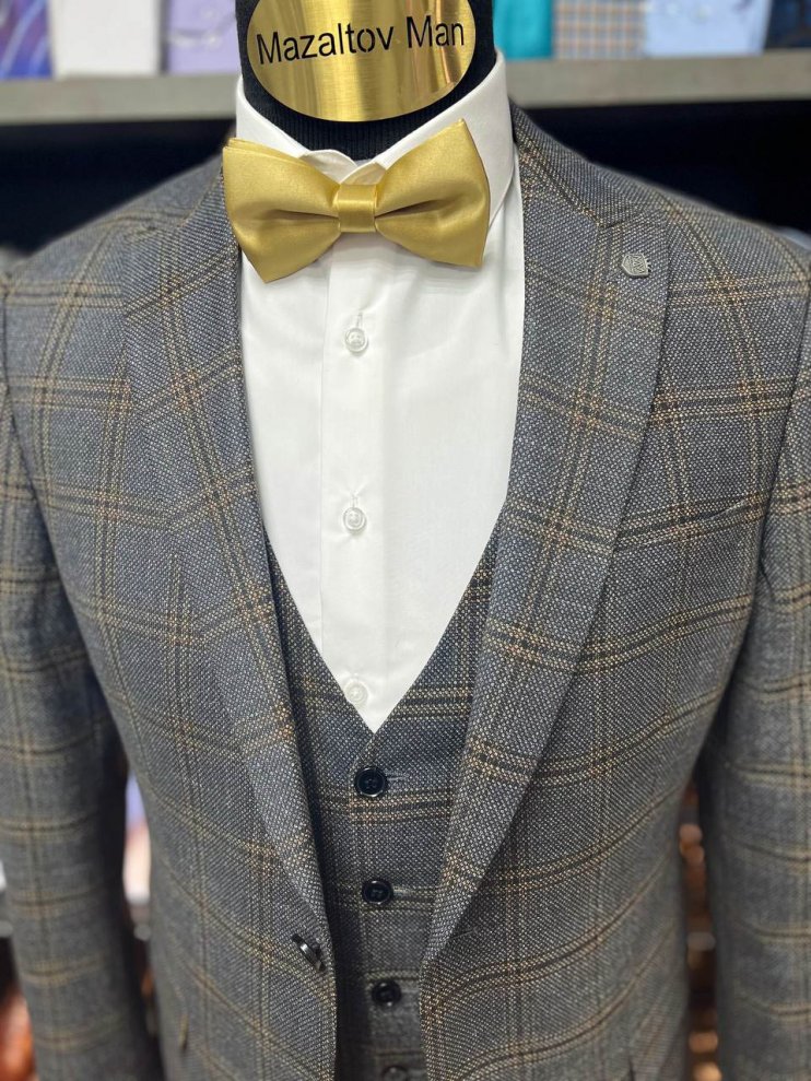 Костюм BEL 3-ка Коричневый в клетку