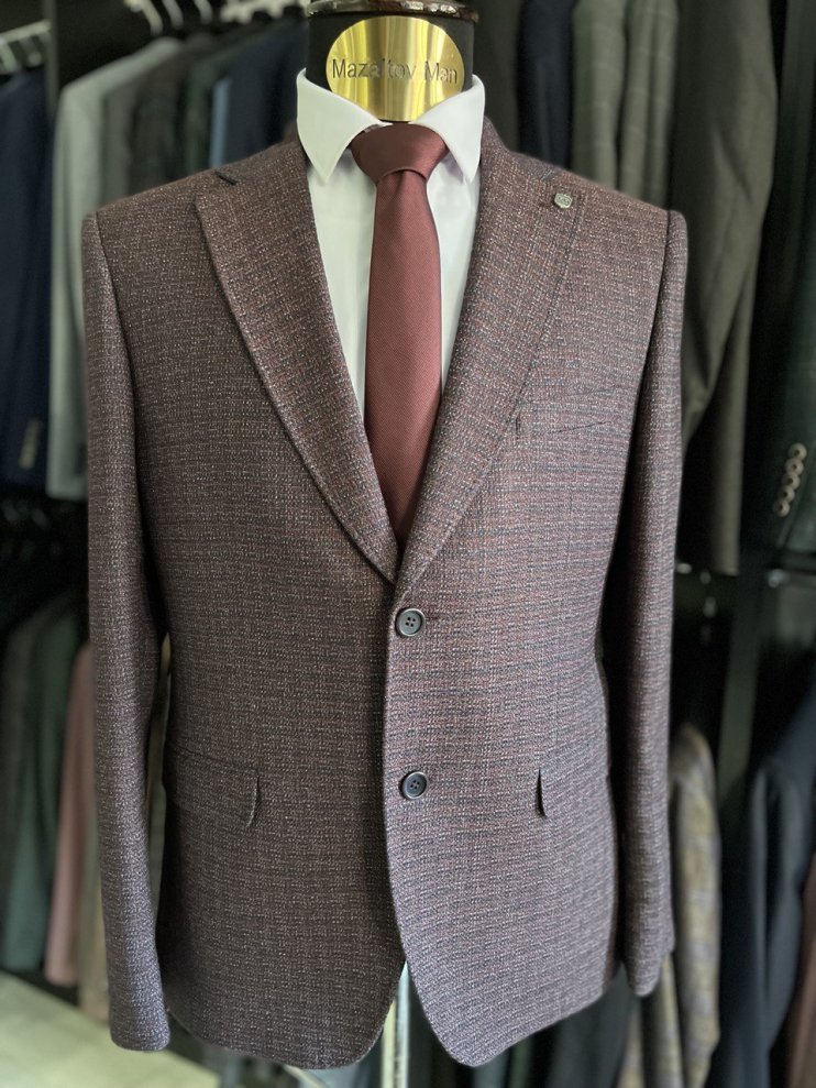 Пиджак VC Бордовый фактурный