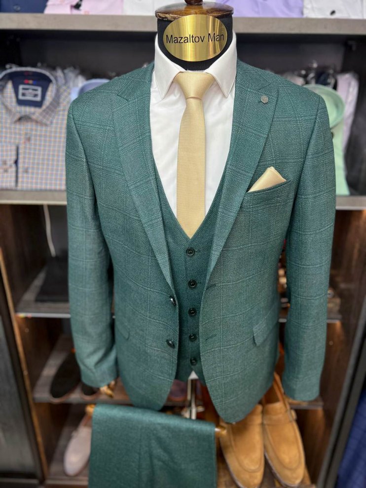 Костюм BEL 3-ка Зеленый в микроклетку