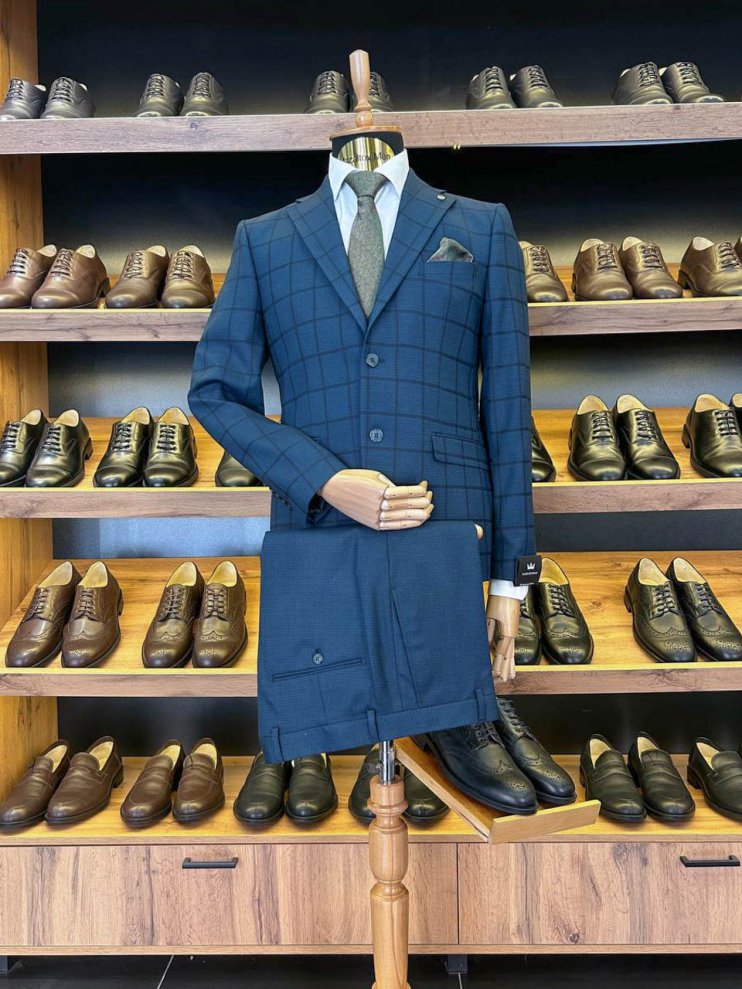 Костюм MAZALTOVMAN 3-ка Premium Синий в клетку