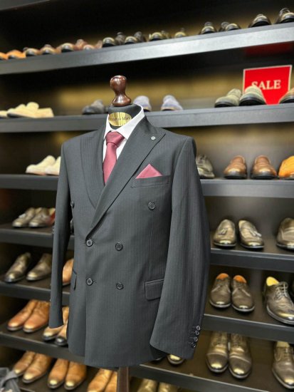 Костюм MAZALTOVMAN 2-ка двубортный Premium Черный в полоску