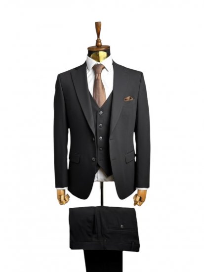 Костюм MAZALTOVMAN 3-ка Premium Черный в мелкую полоску