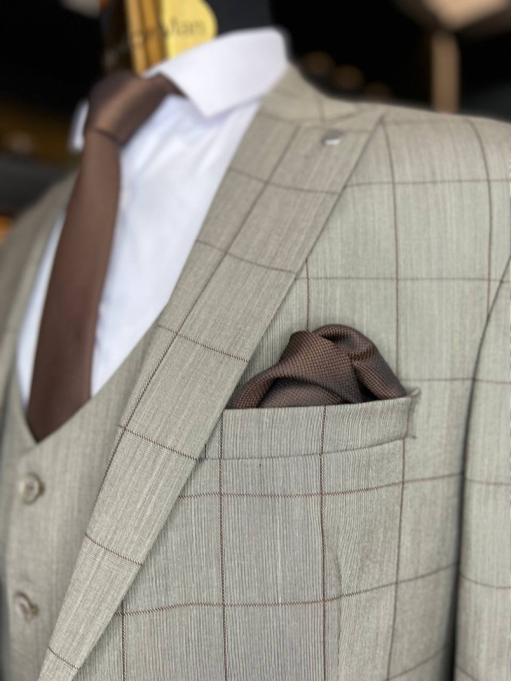 Костюм DOV 3-ка Коричневый в клетку