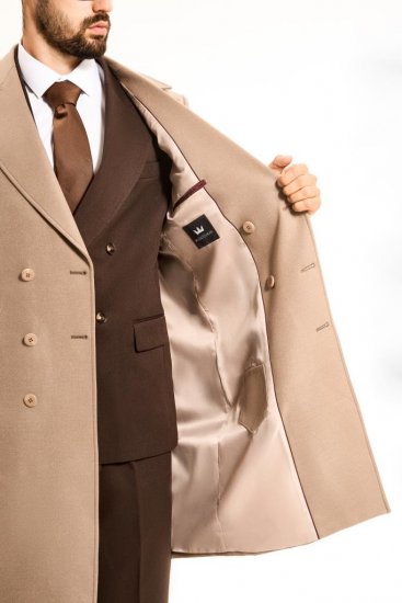 Пальто MAZALTOVMAN Двубортное Premium Бежевое