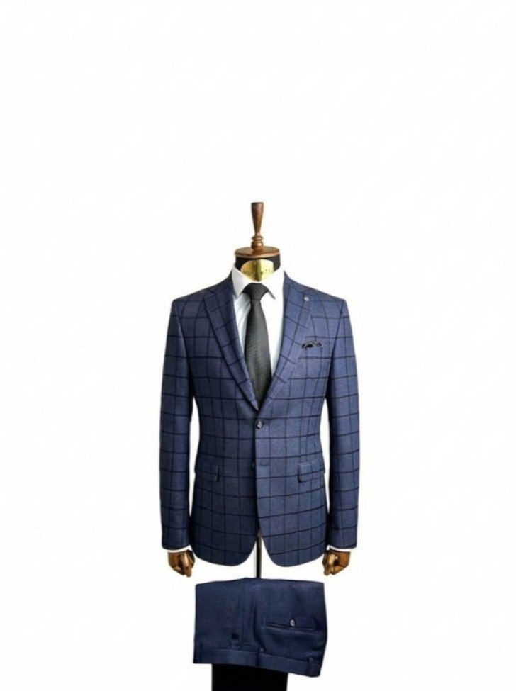 Костюм MAZALTOVMAN 2-ка Premium Темно-синий в клетку