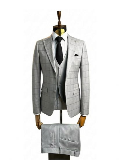 Костюм MAZALTOVMAN 3-ка Premium Серый в клетку