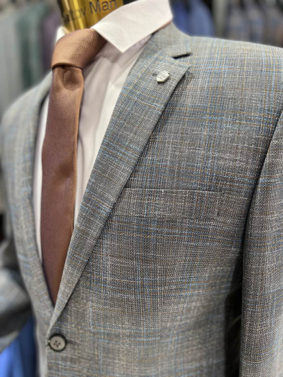 Пиджак MAZALTOVMAN Серый в микроклетку