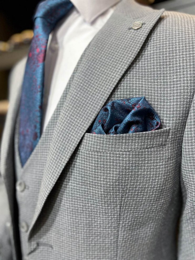 Костюм BEL 3-ка Серый в микроклетку