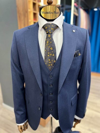 Костюм MAZALTOVMAN 3-ка Premium Синий фактурный