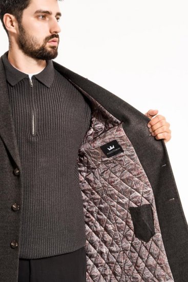 Пальто MAZALTOVMAN Premium Серое фактурное