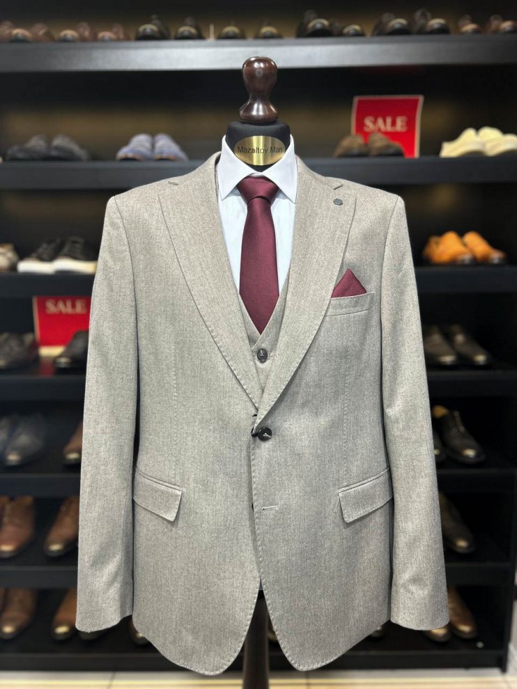 Костюм MAZALTOVMAN 3-ка Premium Бежевый фактурный
