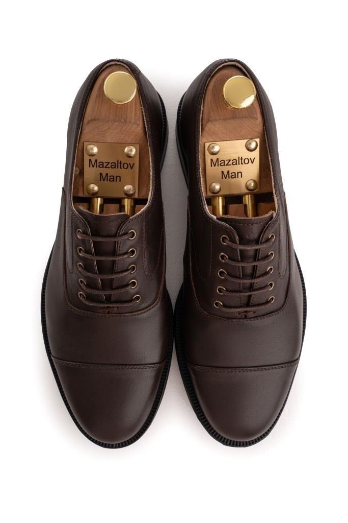 Оксфорды MAZALTOVMAN Коричневые отрезной носок