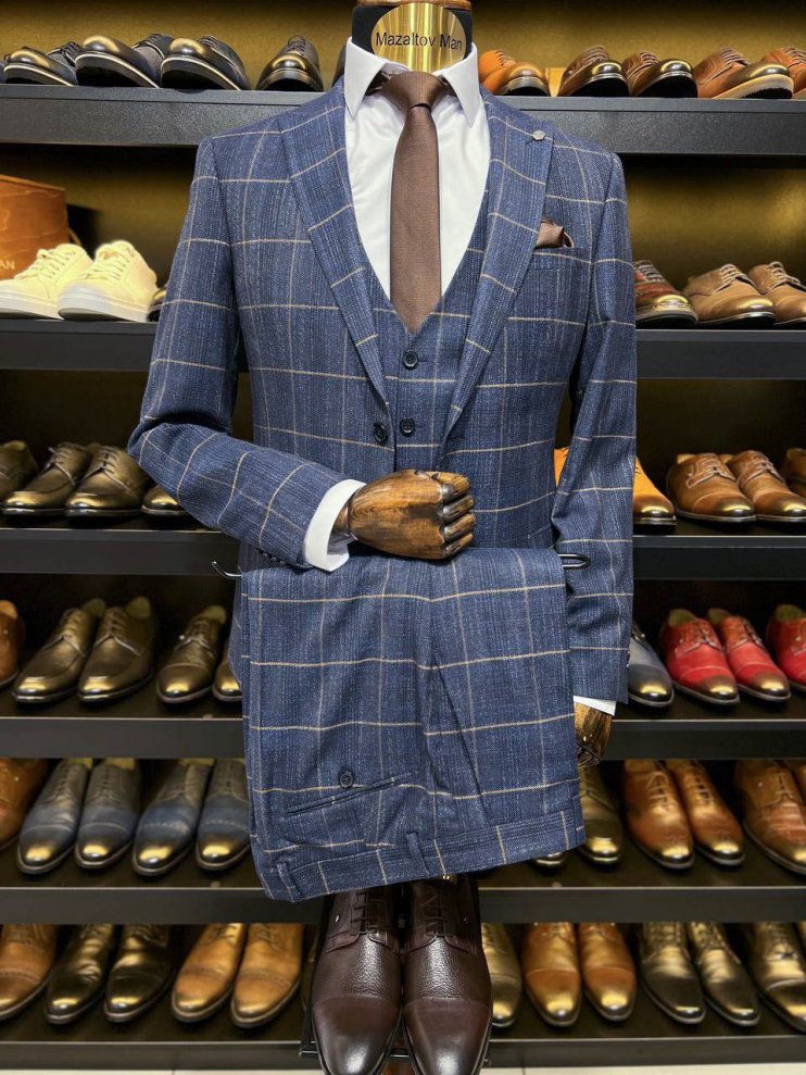 Костюм BEL 3-ка Синий в клетку