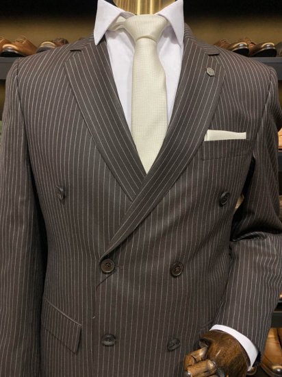 Костюм Mazaltovman 2-ка Двубортный Коричневый в полоску комбинированый 848087