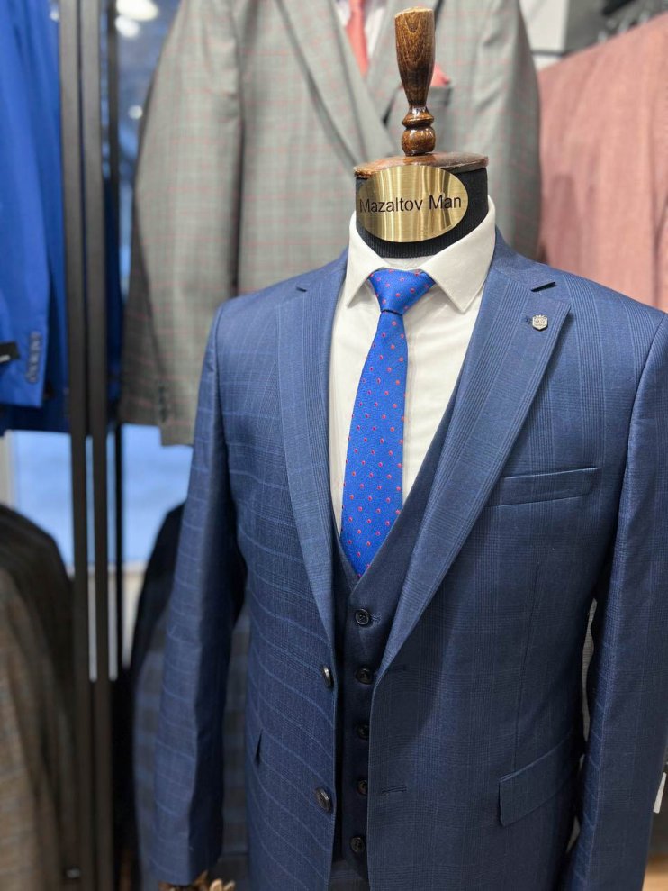 Костюм MAZALTOVMAN 3-ка Синий в клетку