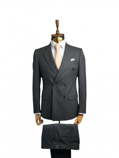 Костюм MAZALTOVMAN 2-ка двубортный Premium Черный в полоску