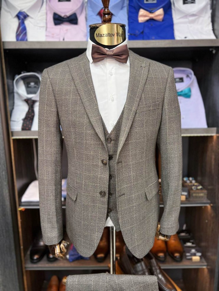 Костюм BEL 3-ка Коричневый в клетку