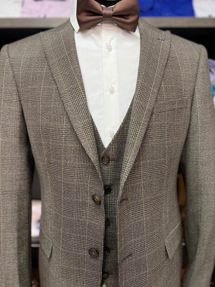 Костюм BEL 3-ка Коричневый в клетку