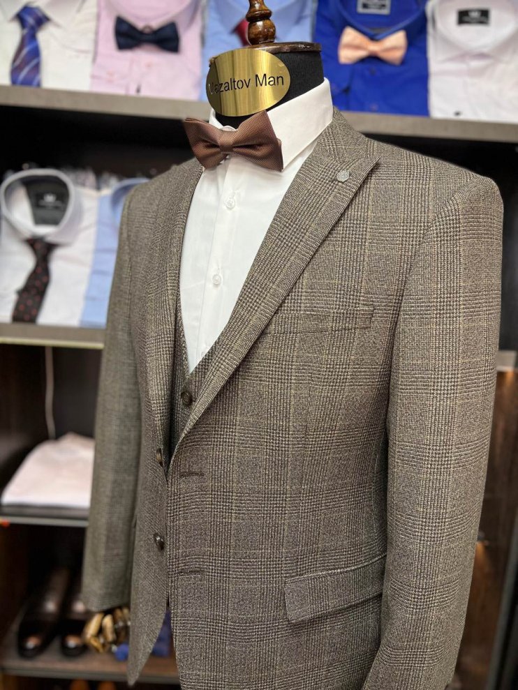 Костюм BEL 3-ка Коричневый в клетку