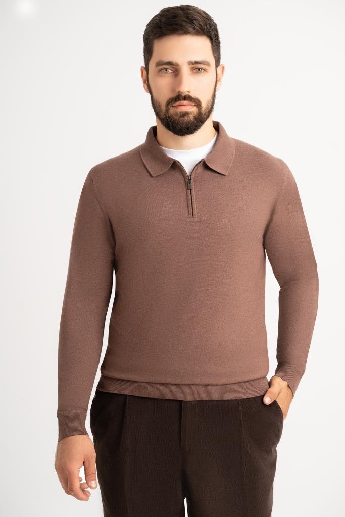 Поло HLF Коричневое с замком