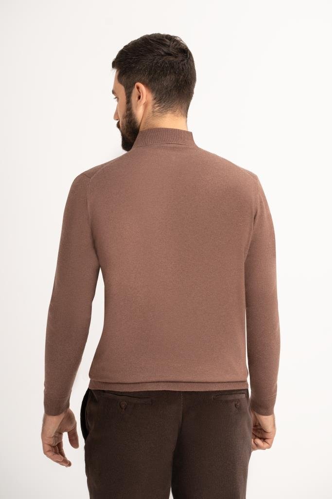 Поло HLF Коричневое с пуговицами