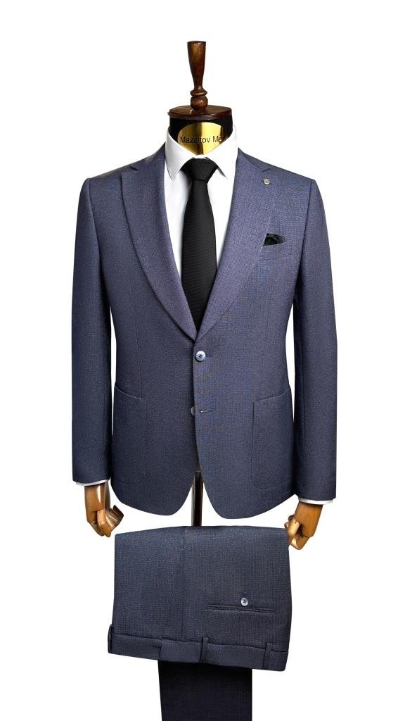 Костюм MAZALTOVMAN 2-ка Premium Светло-синий фактурный кежуал
