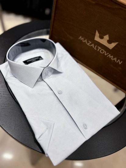 Рубашка MAZALTOVMAN Белая в полоску с коротким рукавом