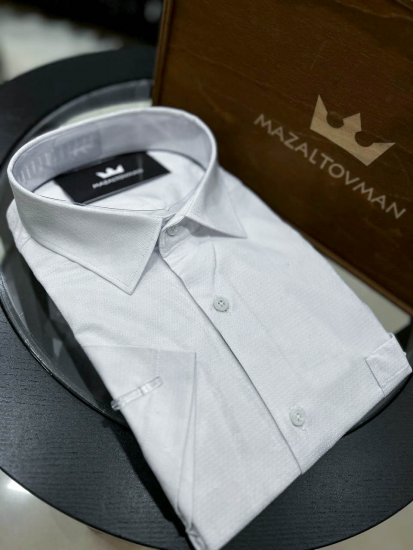 Рубашка GRS Белая фактурная с коротким рукавом