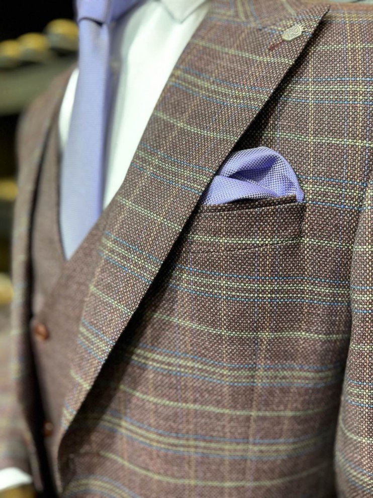 Костюм MAZALTOVMAN 3-ка Бордовый в клетку