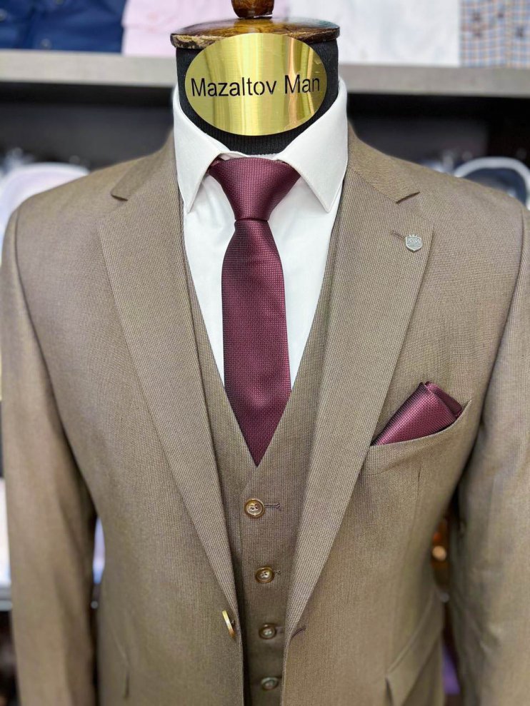 Костюм MIR 3-ка Коричневый фактурный