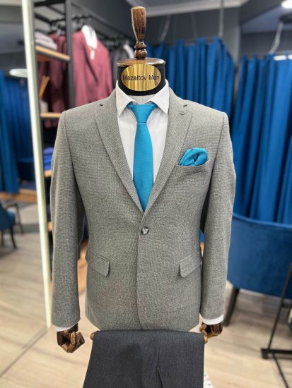 Пиджак VAL Серый фактурный