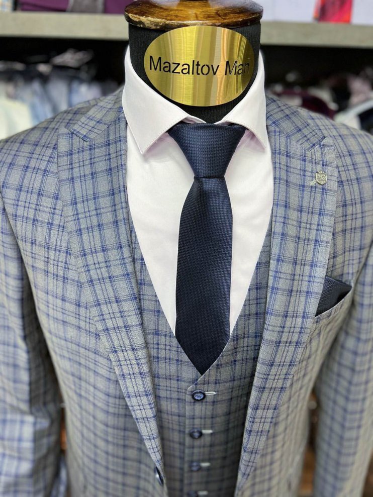 Костюм BEL 3-ка Серый в клетку