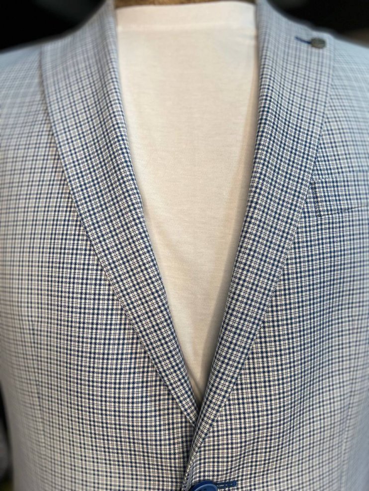 Пиджак LXR Голубой в клетку