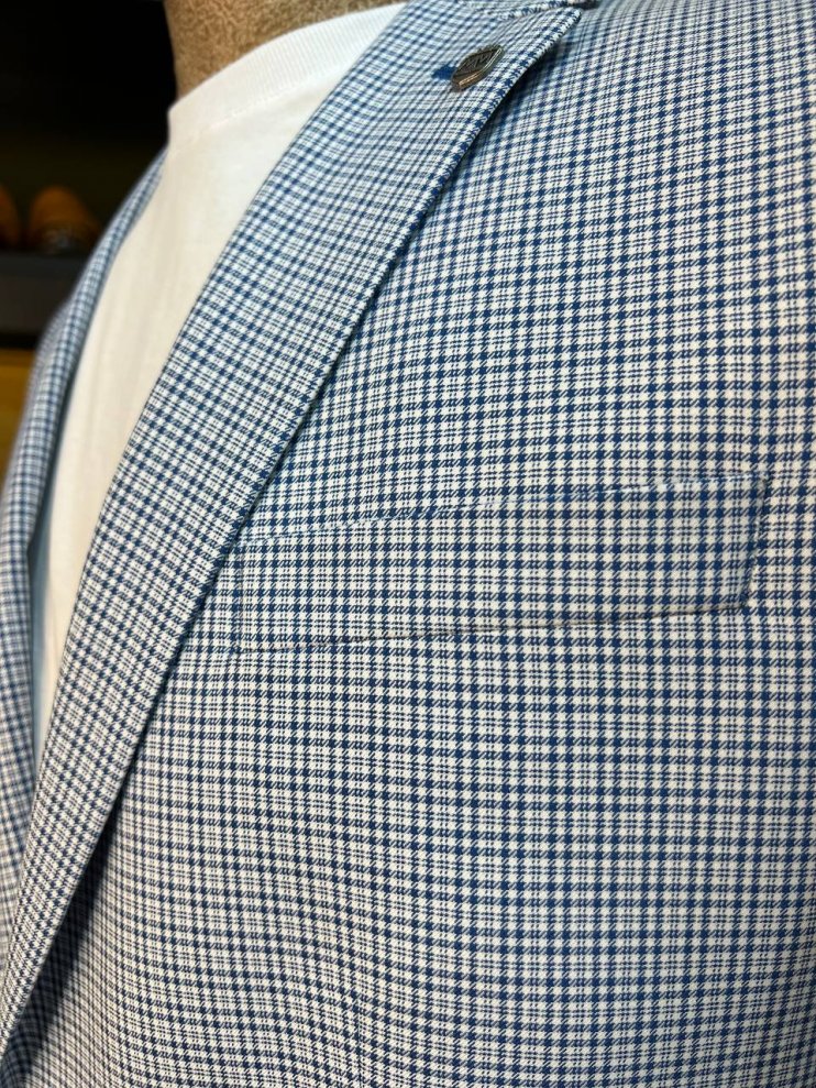 Пиджак LXR Голубой в клетку