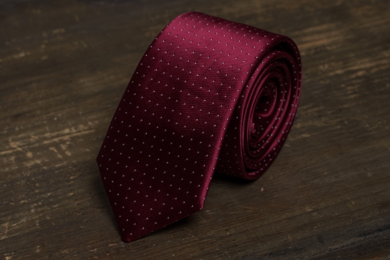 Мужской галстук Темно-бордовый с белыми вкраплениями