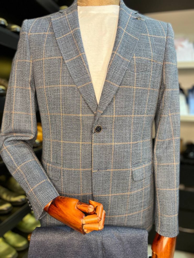 Пиджак LXR Серый в клетку