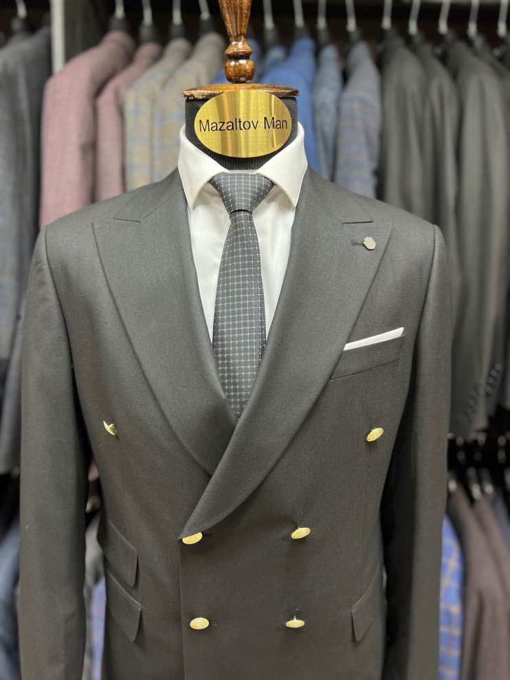 Костюм FCP 2-ка Черный двубортный