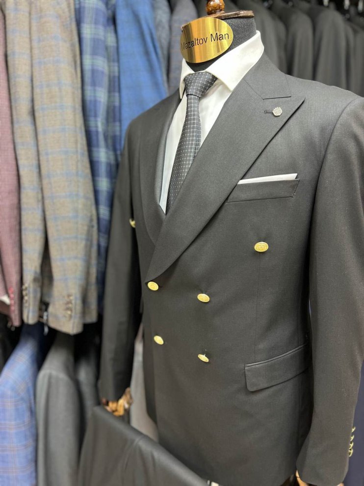 Костюм FCP 2-ка Черный двубортный