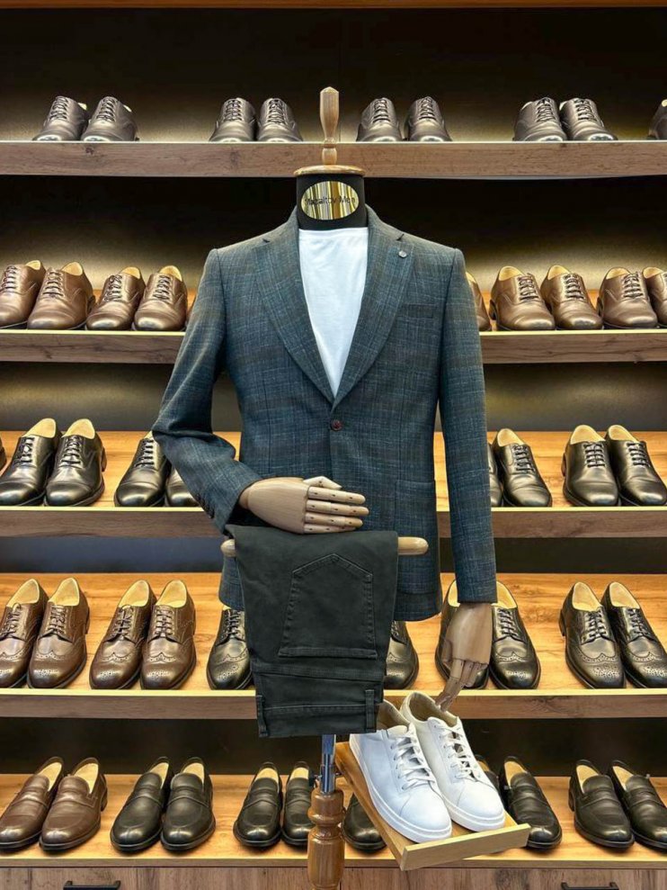 Пиджак MAZALTOVMAN Premium Зеленый в клетку