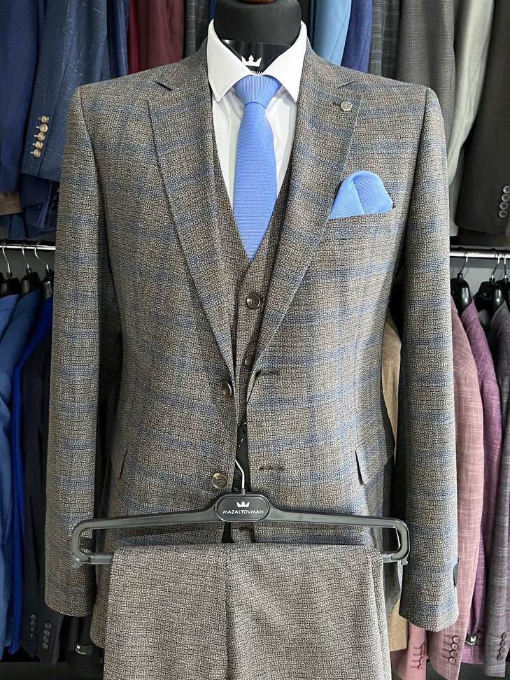 Костюм MAZALTOVMAN 3-ка Серый в клетку