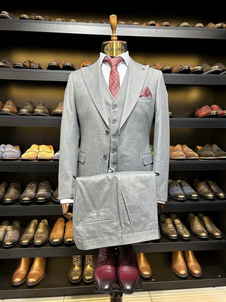 Костюм ERN 3-ка Серый фактурный