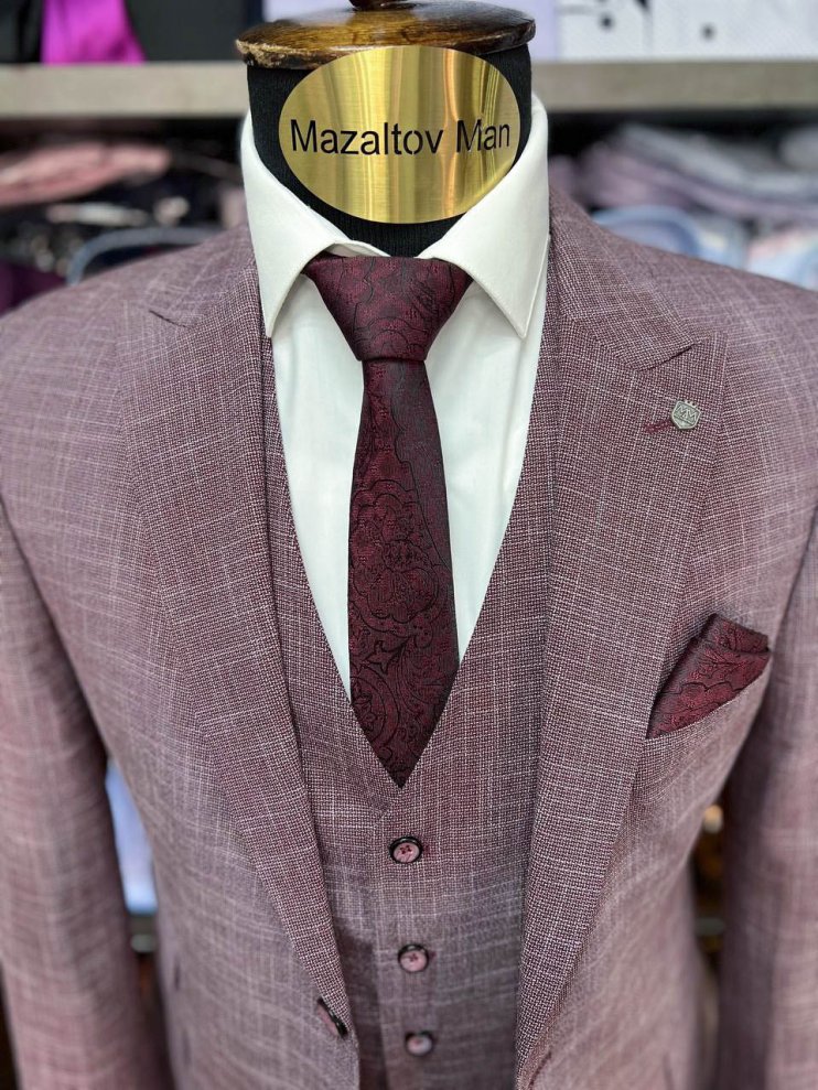 Костюм EMR 3-ка Бордовый фактурный