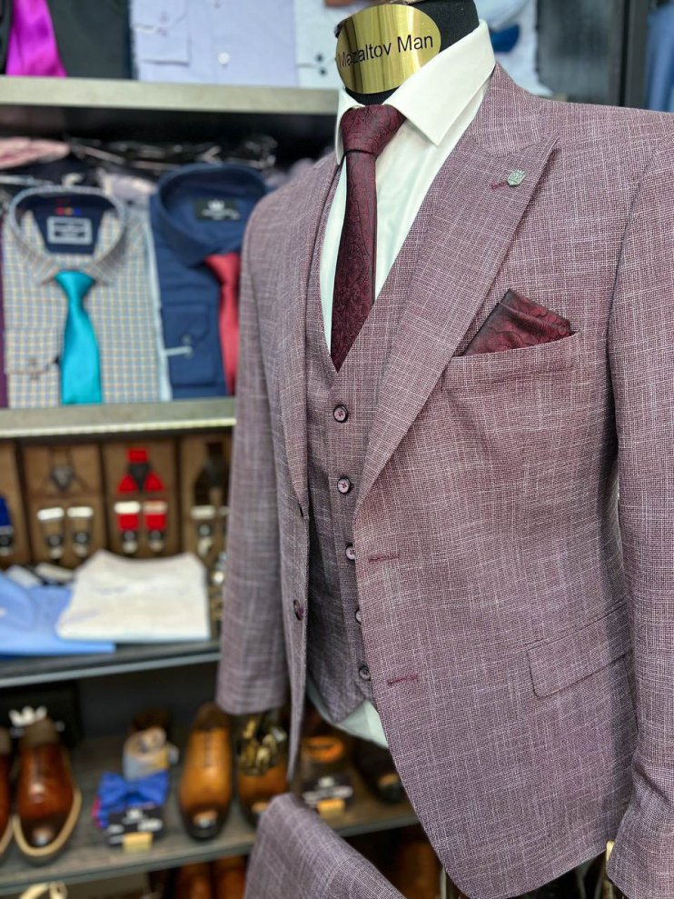 Костюм EMR 3-ка Бордовый фактурный