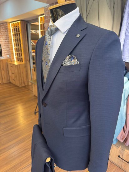 Костюм MAZALTOVMAN 3-ка Premium Синий в микроклетку